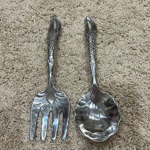 New pewter lobster claw fork and spoon salad servers